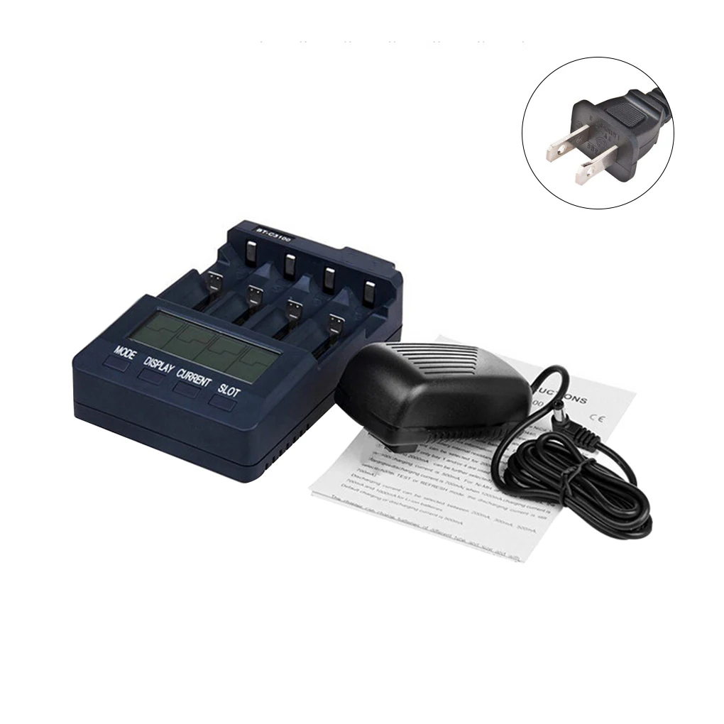 

EU/US/UK Plug V2.2 Smart Rechargeable Batteries Power Adapter Digital 4 LCD Slots Universal Battery Charger