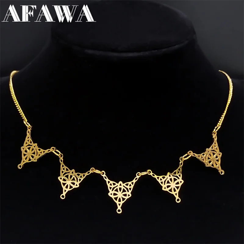 

Witch's Irish Knot Stainless Steel Necklace Men/Women Witchcraft Choker Necklaces Wicca Jewelry nudo de bruja N3537S02