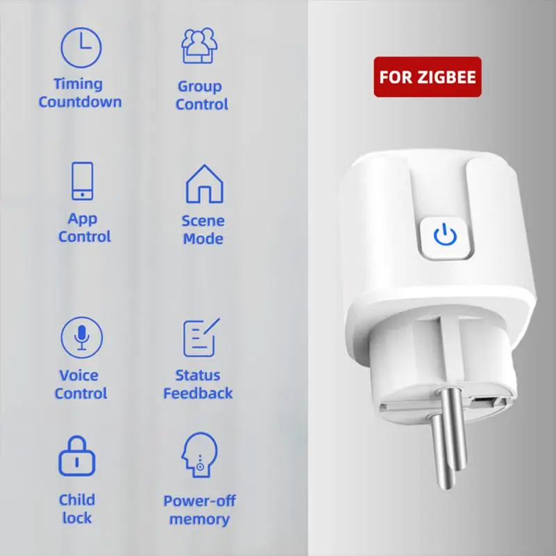 16A/20A Tuya Zigbee 3.0 Smart Plug Розетки ЕС с монитором мощности Беспроводная розетка Life