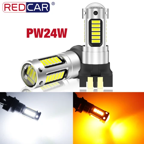 Светодиодсветодиодный лампы Canbus PW24W PWY24W 3014 LED 30SMD DRL, противотуманные фары для Audi BMW Volkswagen, указатели поворота, дневные хосветильник, 2 шт.