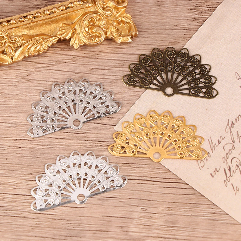 

20Pcs 38x21mm 4 Color Filigree Wraps Flower Connectors Metal Crafts Gift Decoration DIY Jewelry Making Fittings