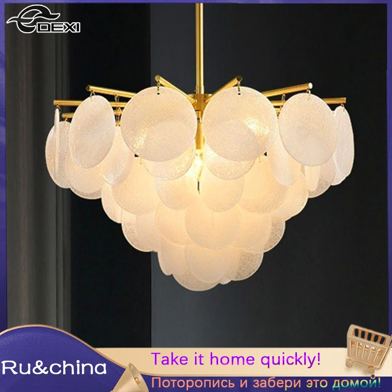 

Modern Dining Hall Bedroom Glass Chandelier Living Room Lounge Iron Ceiling Lamp Cafe Cloakroom Nordic Decorative Llights E14