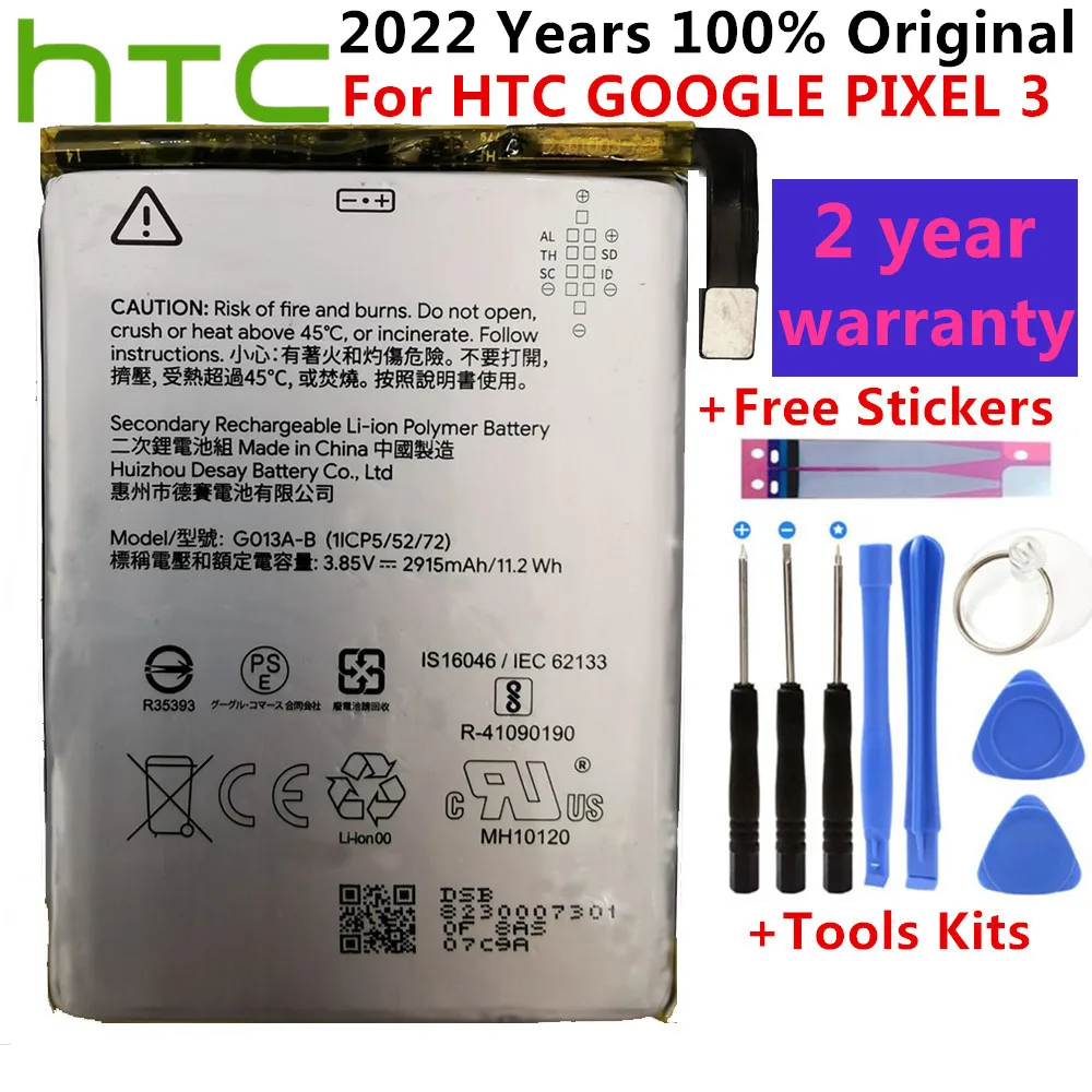 

Аккумулятор G013A-B 2915 мАч для телефона HTC GOOGLE PIXEL 3 G013B G013A, последняя продукция, аккумулятор высокого качества + номер для отслеживания
