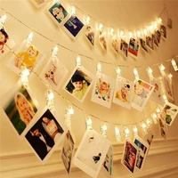 1 5m 3m 6m led string lights card photo clip holder garland lamp for christmas wedding party decoration battery fairy lights