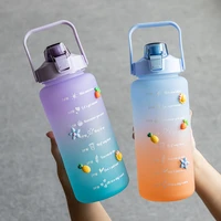 2l water bottle with straw large capacity water bottles for girls kids children women cute travel sports water bottle 2 liters