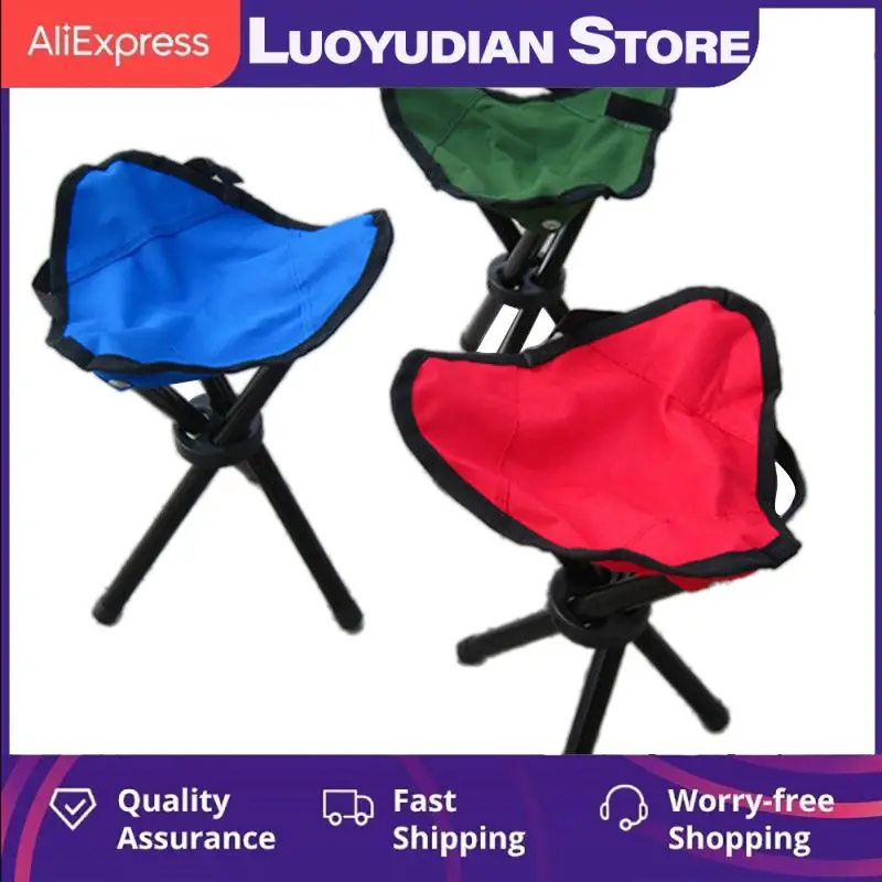 

Comfortable Outdoor Camping Folding Stool Three-legged Foldable Multipurpose Fishing Chair Camping Beach Fishing Travel