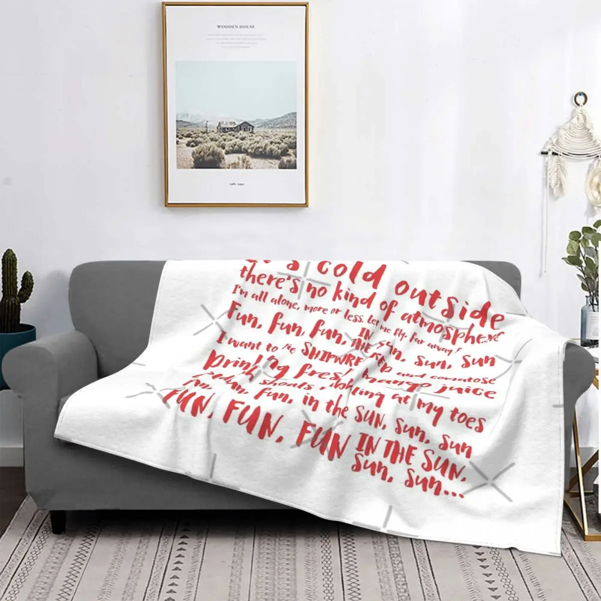 

Manta de letras enanas rojas, para cama colcha