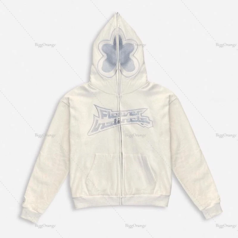 Винтажный свитшот с цветочным принтом худи на молнии куртки капюшоном в стиле