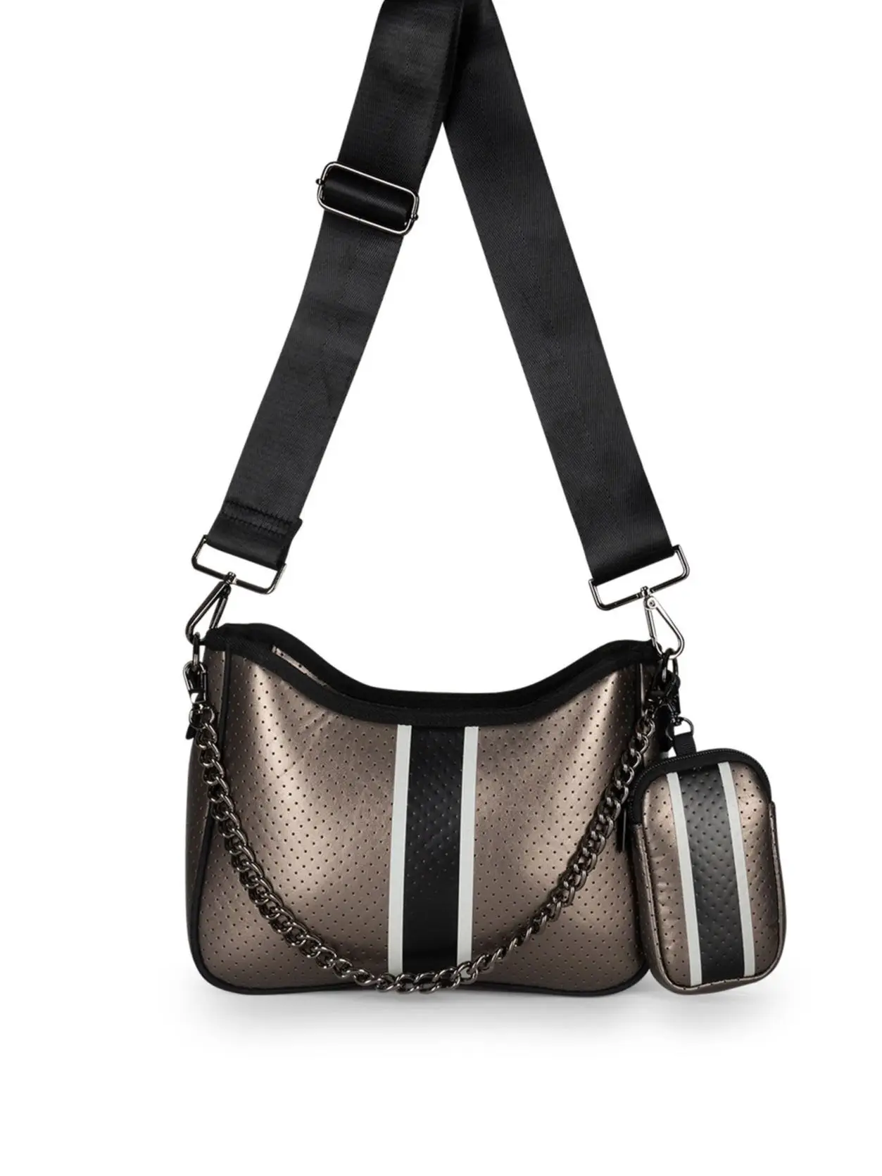 

103 модные роскошные женские неопреновые сумки через плечо, маленький кошелек, черный/золотой/зеленый, на цепочке, с ремешком, персонализиров...