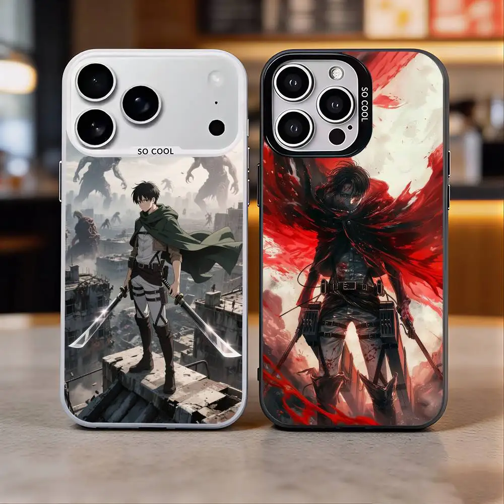 Фото Чехол для телефона L-Levi A-Ackerman из аниме «Атака Титанов» для iPhone 17, 16, 15, 14, 13, 12, 11 Plus, Pro Max, цветной серебристый чехол для телефона №1