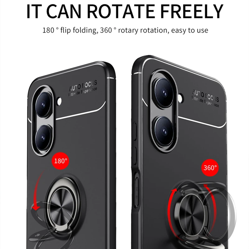 For Cover Realme C33 Case For OPPO Realme C33 Capas New Back Shockproof TPU Soft Ring Magnetic Holder For Fundas Realme C 33 C33