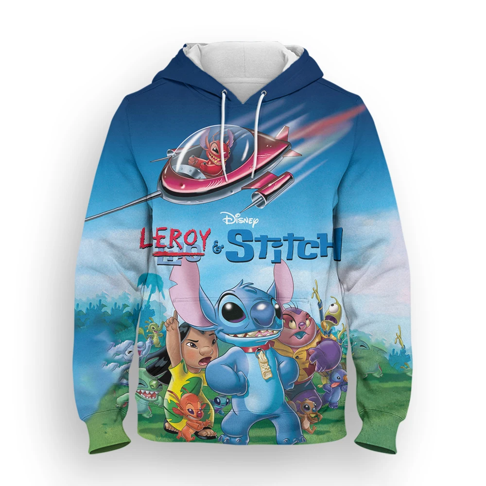 

Disney Cartoon Anime Clothes For Boy Girl Kids 3D Print Lilo Stitch Women Sweatshirts Harajuku Style Men's Hoodies