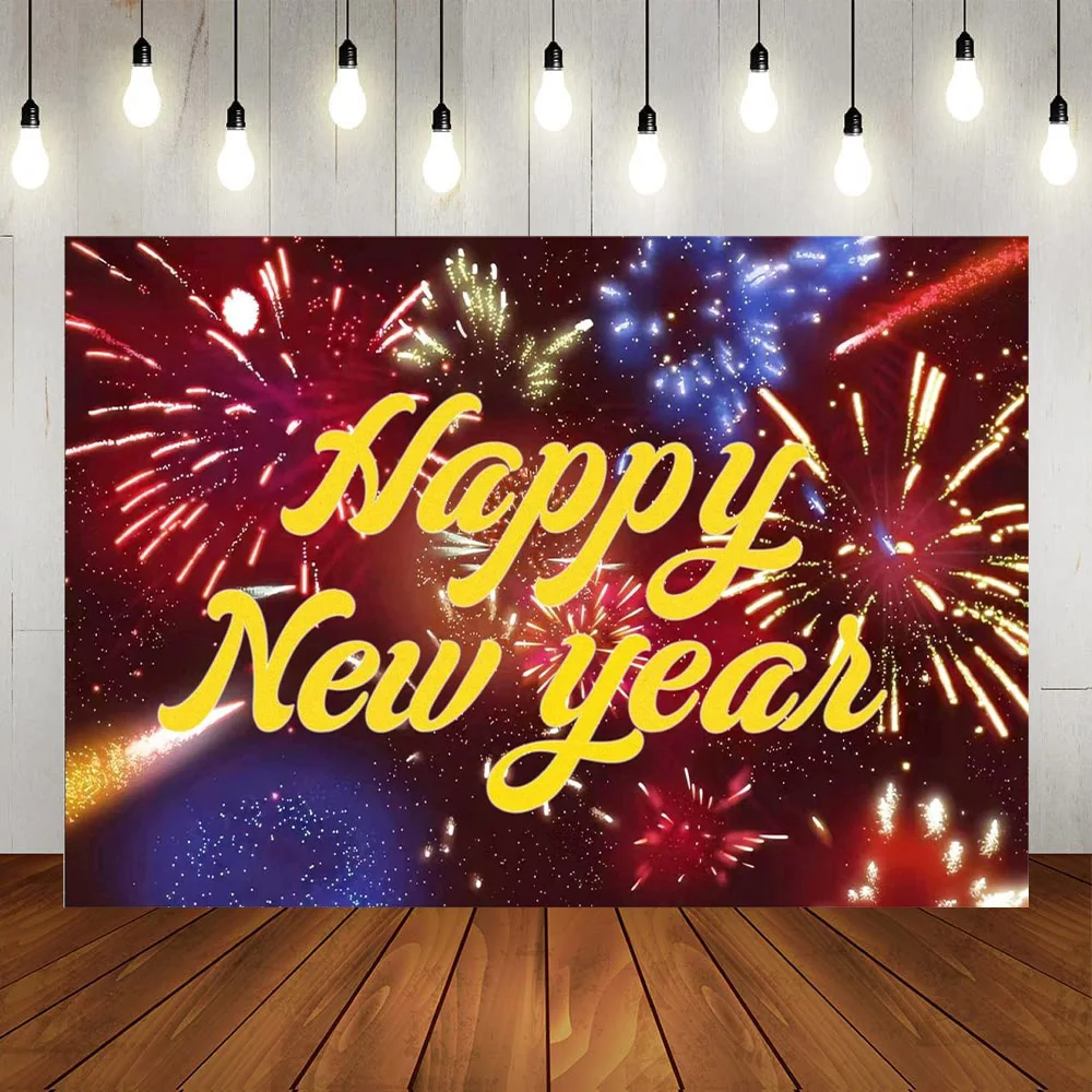 

Happy New Year Backdrop Eve Party Supplies 2024 Happy New Year Banner Decorations Happy New Year Fireworks Photo Backdrop