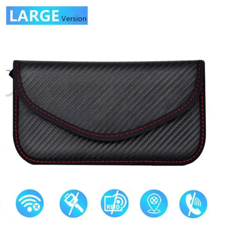 

Signal Blocking Faraday Bag Anti-Radiation Anti-Hacking Tracking Spying For Cell Phones GPS RFID Car Key FOB EMF Case