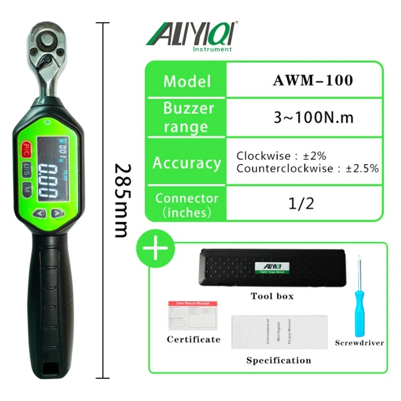 Профессиональный регулируемый мини-цифровой динамометрический ключ с предустановленной настройкой, инструмент для ремонта велосипеда и автомобиля, динамометрический ключ 1/4 дюйма, 3/8 дюйма, 1/2 дюйма