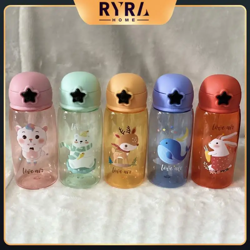

20.5x6.5cm Sports Fitness Cup With Straw Large Plastic Cup Summer Girls Drinking Tool Plastic Duck Mouth Cup Portable 550ml