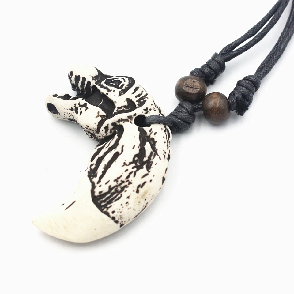 12 шт./лот имитация кости яка Резные крокодиловые зубы ожерелья животные подвески