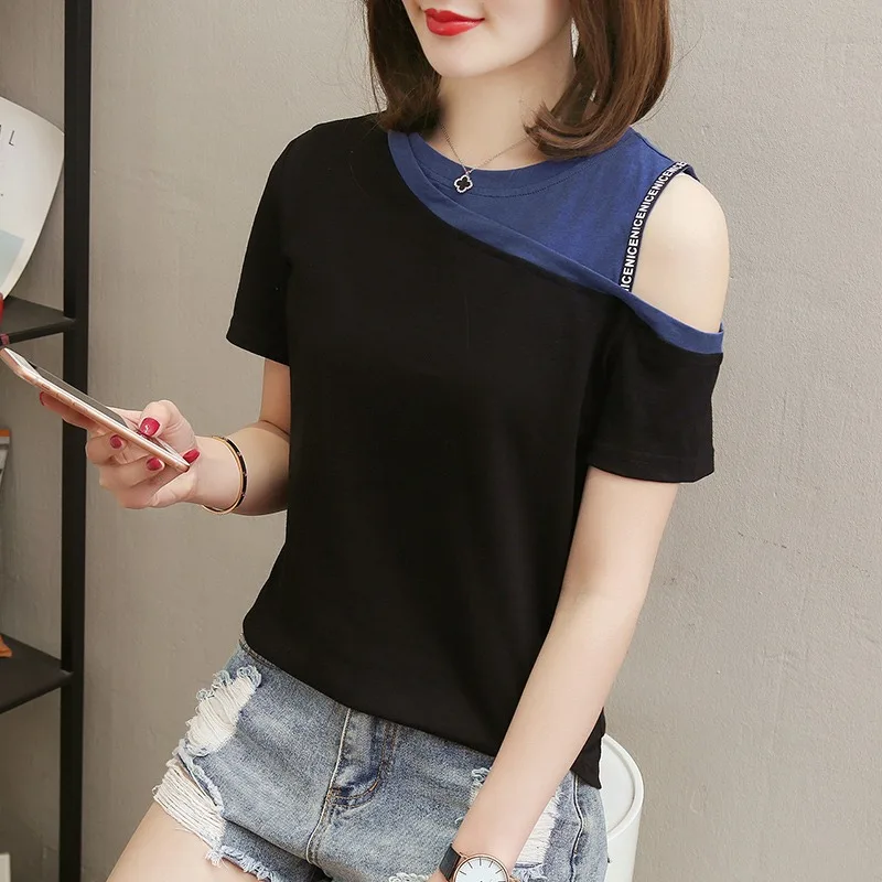 

Short-sleeved t-shirt women's summer slim fit all-match slim top gray22