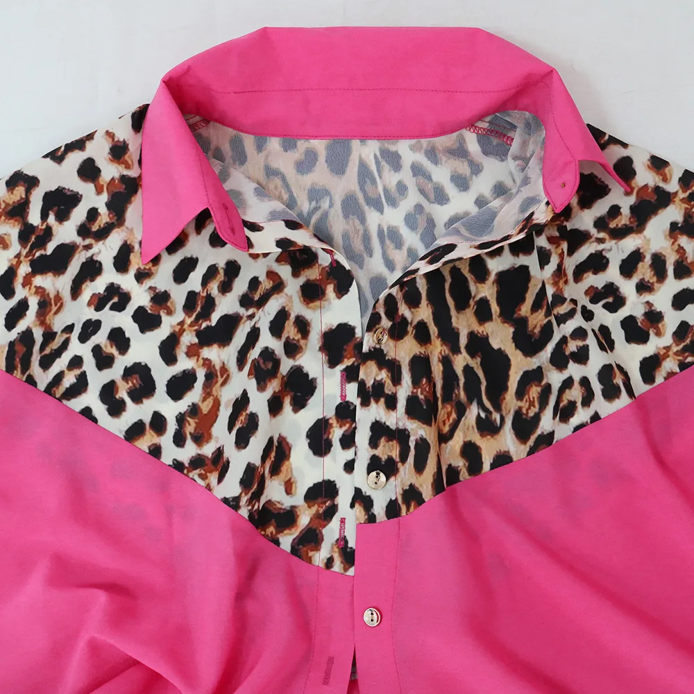 Plus Size Leopard Loose Dress Women Patchwork Pretty Club Cloth Lady Casual Luxury Robe 2023 Summer Trendy Evening New In Dress
