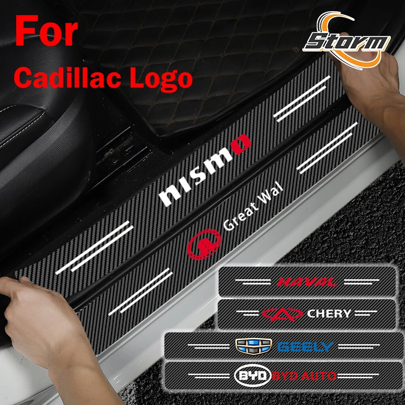 

4pcs Car Threshold Door Sill Protector Anti Scratch for Cadillac Escalade SRX XLR CTS XT4 ATS XTS CT6 CT4 XT5 STS CT5 XT6 Decor