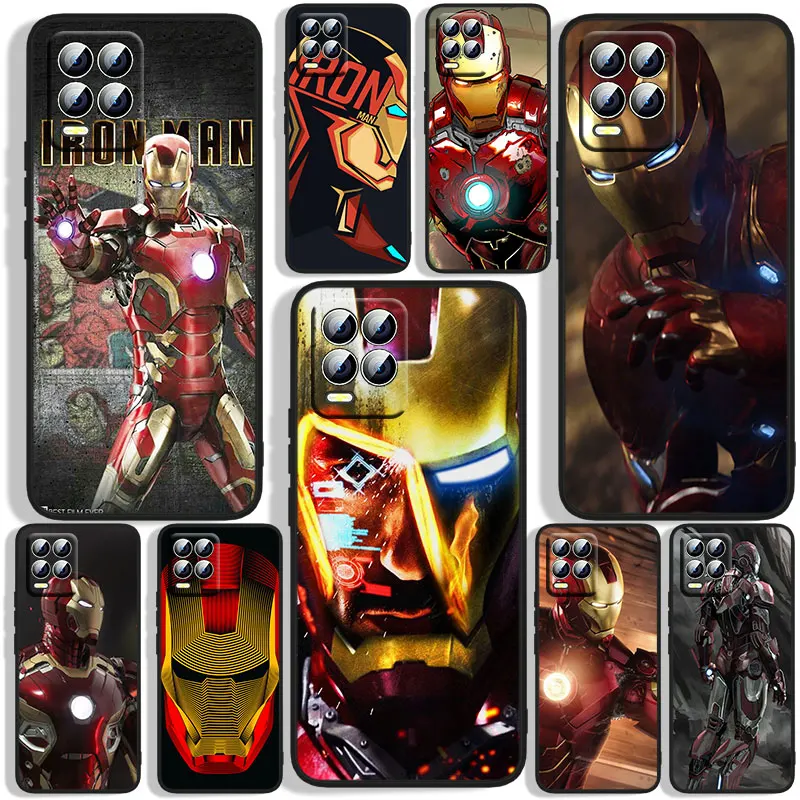 

Marvel Iron Man character Phone Case For OPPO Realme 5 6i 6s 7 7i(Global) 8 8i Pro 5G Realme Narzo 50A Narzo 50i Black Silicone