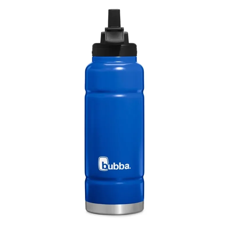 

Stylish Stainless Steel Blue Water Bottle with Very Berry Straw Lid - 40 fl oz