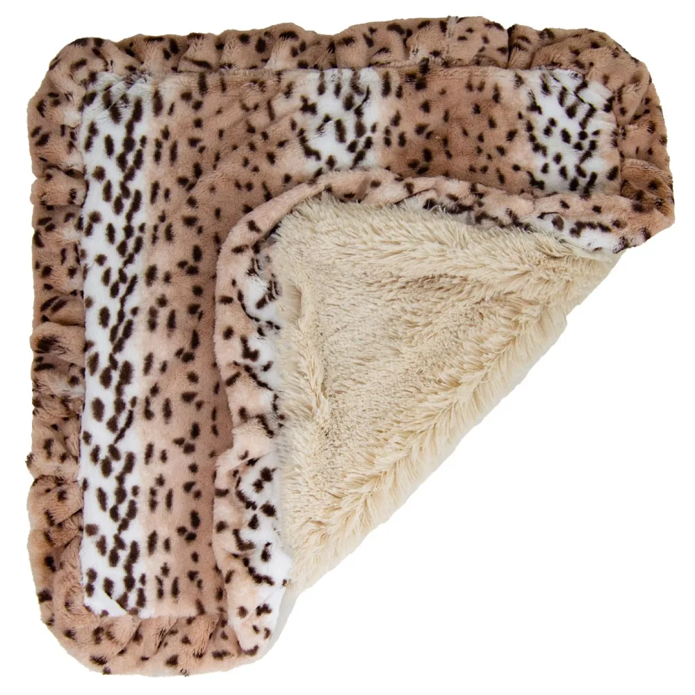 

Aspen Snow Leopard / Blondie Luxury Ultra Plush Faux Fur Pet/ Dog Reversible Blanket (Multiple Sizes)