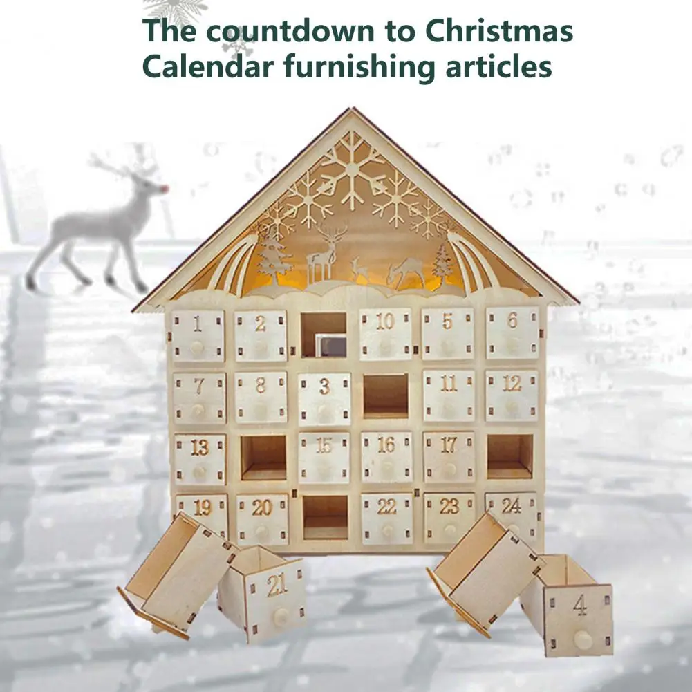 

Календарь с обратным отсчетом для рождества, модный, со светодиодной подсветкой, привлекательный Декор для дома и елки, настольный календарь на Рождество
