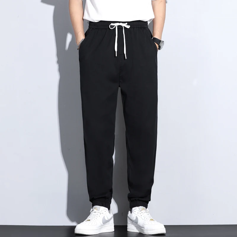 

Ice Silk Jeans for Men's 2023 Summer Slim Loose Toe Trendy Harun Pants with Sky Silk Trendy Casual Crop Pants