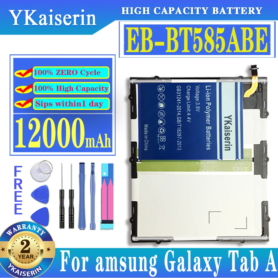 

12000mAh EB-BT585ABE Replacement Battery For Samsung Galaxy Tablet Tab A 10.1 2016 T580 SM-T585C T585 T580N + Track Code