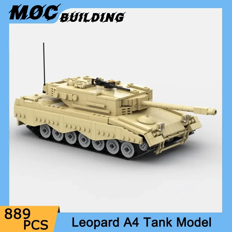 

Military Series MOC Building Blocks Leopard 2A4 Main Battle Tank Model Army War Vehicle Assembled Brick Boy Toy Birthday Gift