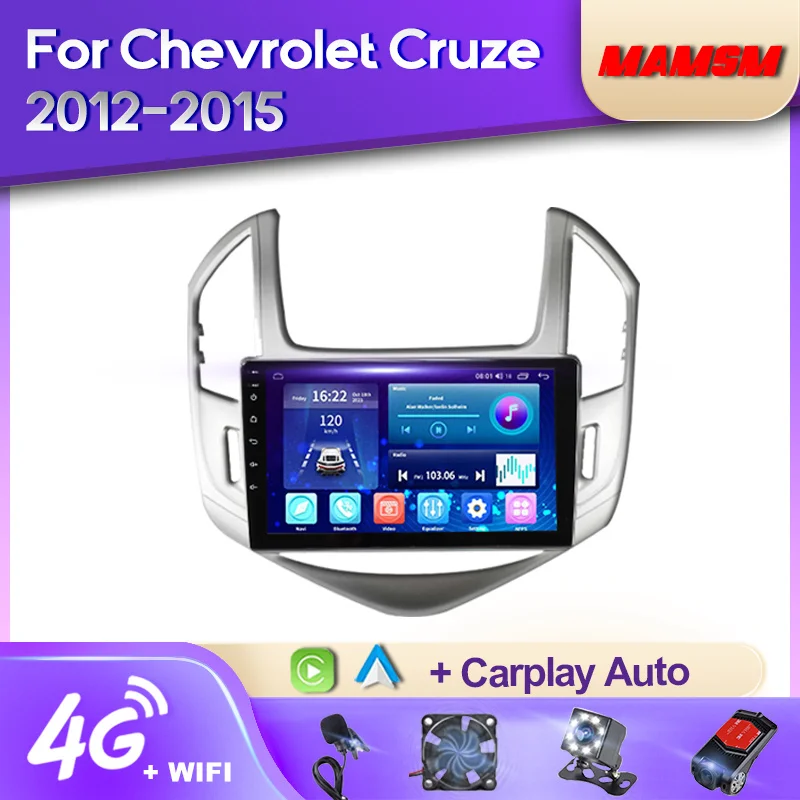

Автомобильное радио MAMSM 2K QLED Android 12 для Chevrolet Cruze J300 J308 2012 -2015 мультимедийный видеоплеер Стерео GPS Авторадио Carplay