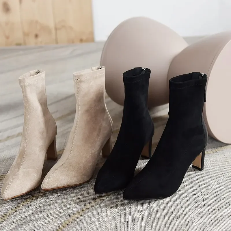 Сапоги на высоком каблуке женские туфли-лодочки новинка 2024 корейский стиль