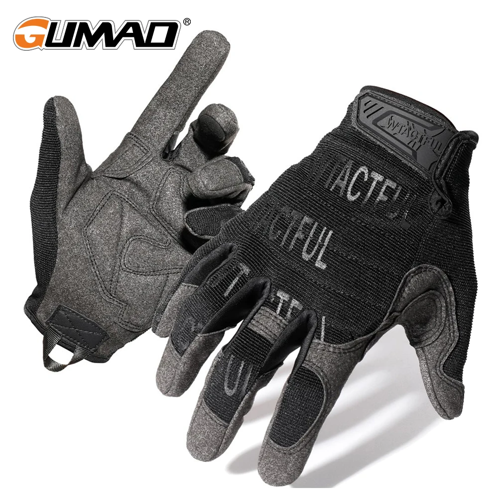 Men Tactical Gloves Shockproof Camo Airsoft Full Finger Glove Military Hiking Mittens Bike Cycling Shooting Bicycle Driving Gym
