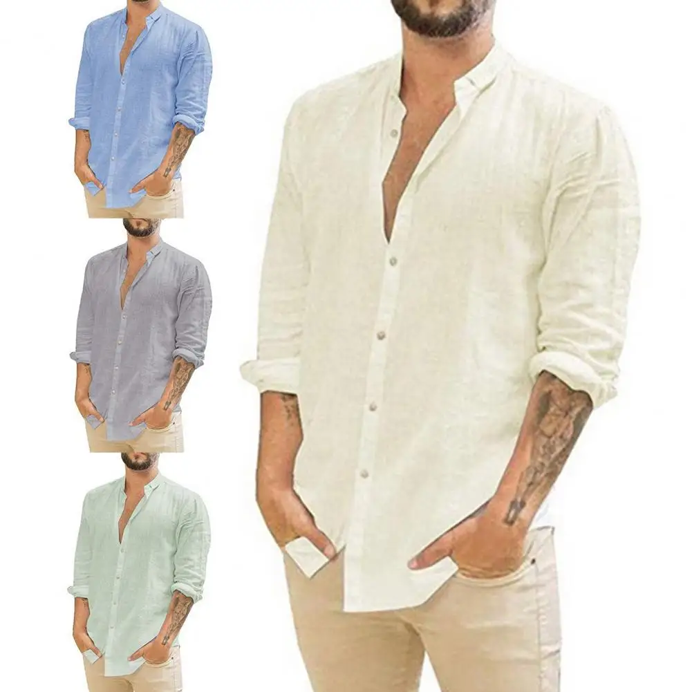 

Fashion Casual Shirt All-matched Skin-friendly Outwear Buttons Thin Male Shirt