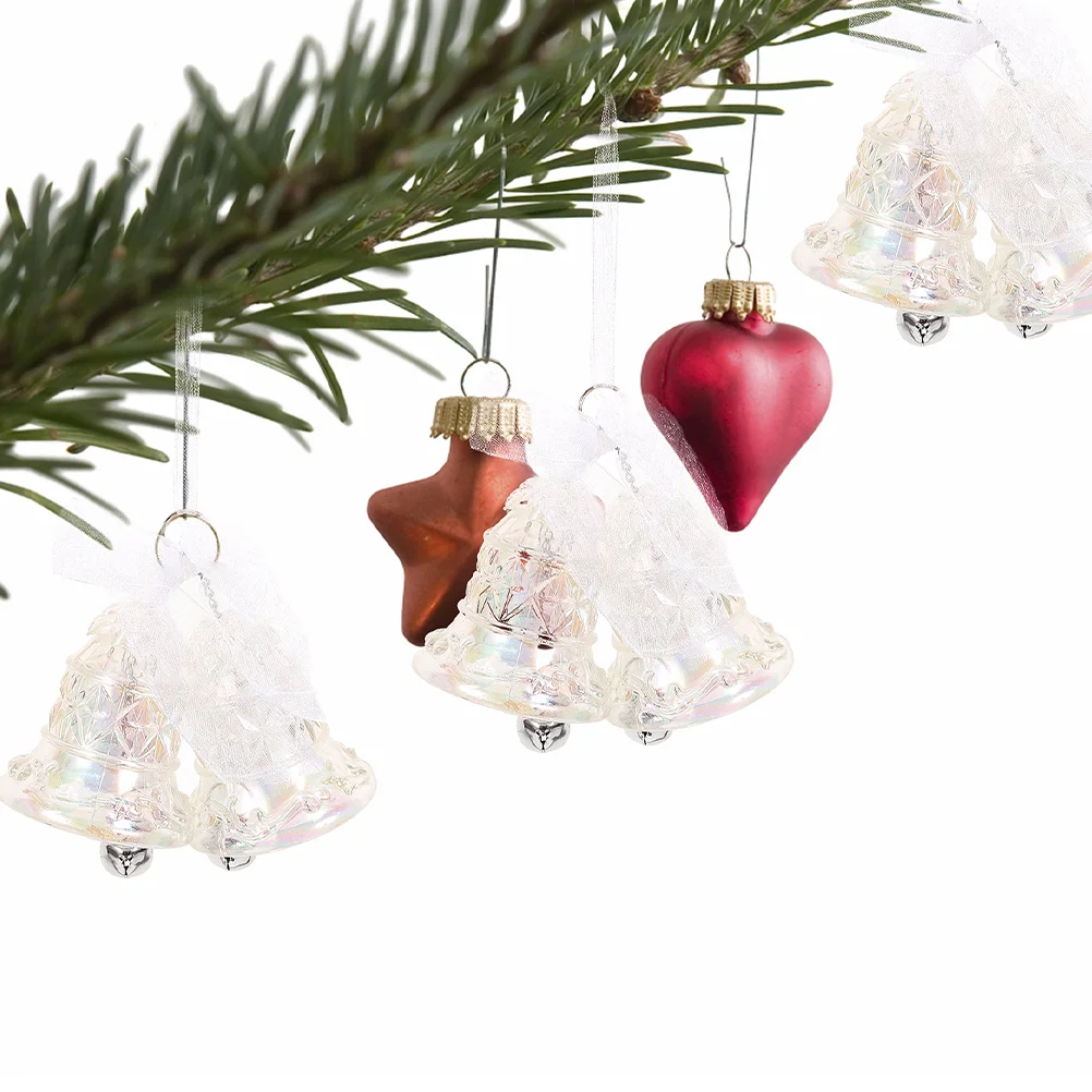 

2 Pcs Xmas Tree Ornament Christmas Hanging Pendant Decorations Bell Bells Decorative Acrylic Pendent