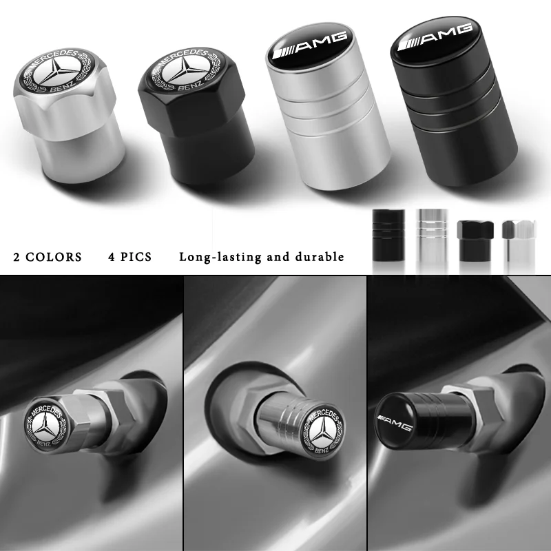 4 шт. Металлические колпачки для клапанов автомобильных колес аксессуары Mercedes benz