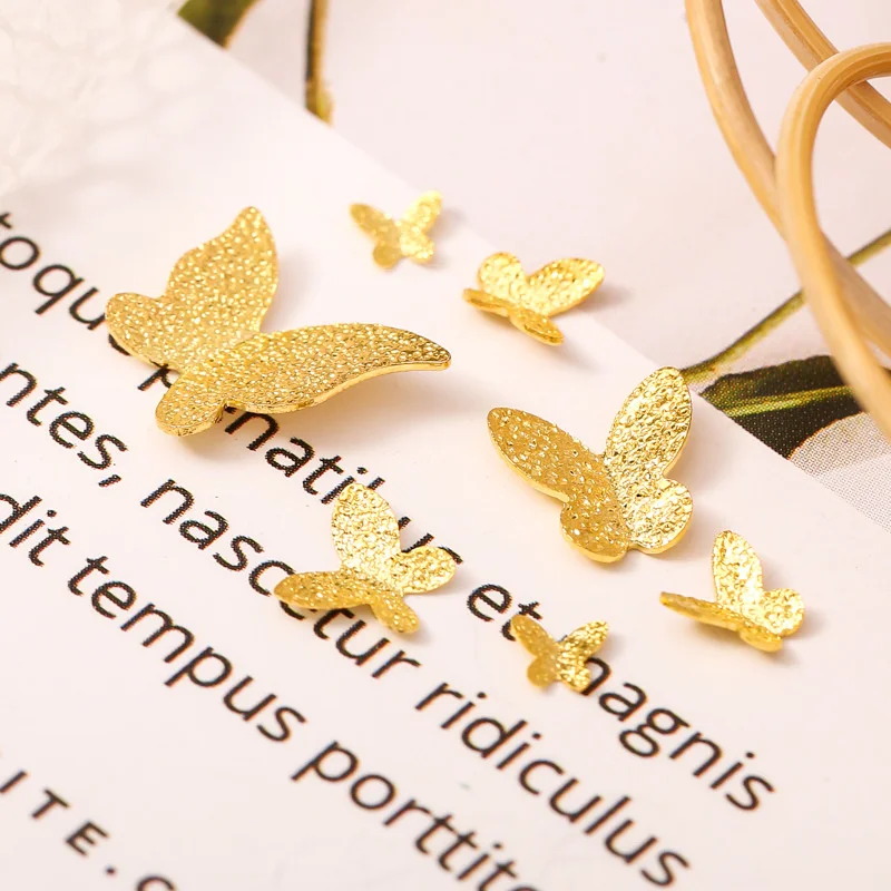 

20pcs 3D Gold Silver Butterfly Nail Art Decorati Glitter Smart Metal Charms Butterfly Manicure Jewelry DIY Nail Supply Accessory