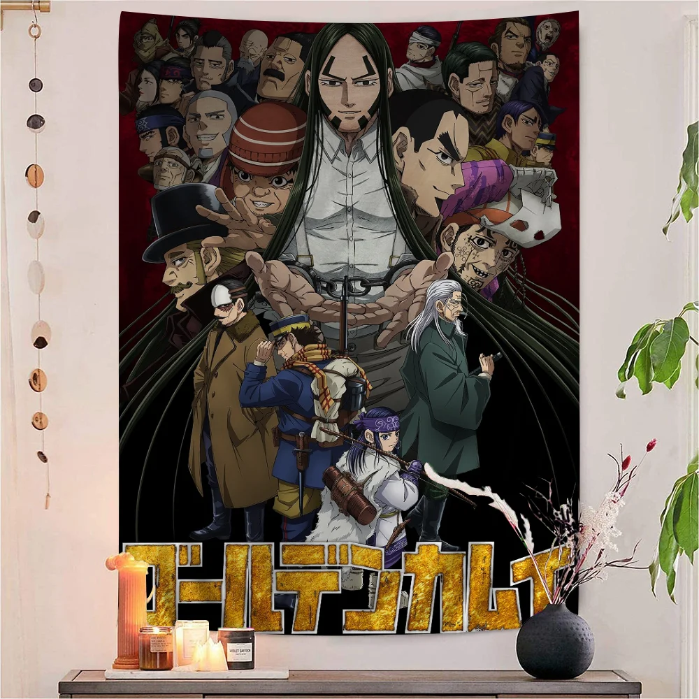 Golden Kamuy 2nd Season Printed Large Wall Tapestry Indian Buddha Decoration Witchcraft Bohemian Hippie Art Decor