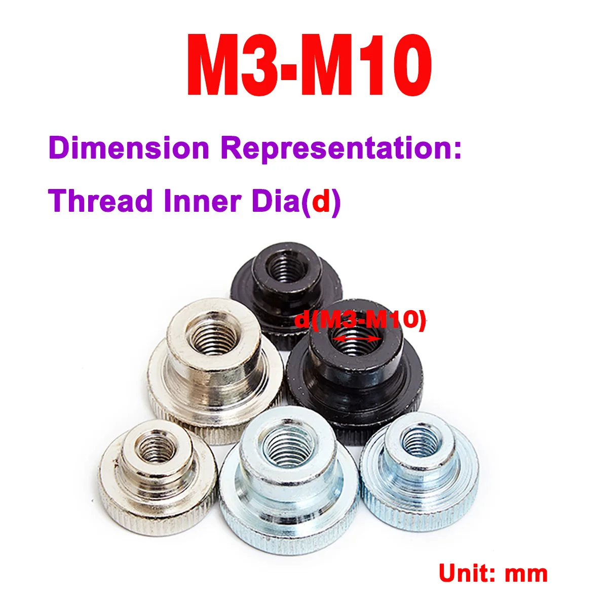 

Knurled Hand Nut / Nickel Plated Galvanized Black High Head Step Nut M3-M10