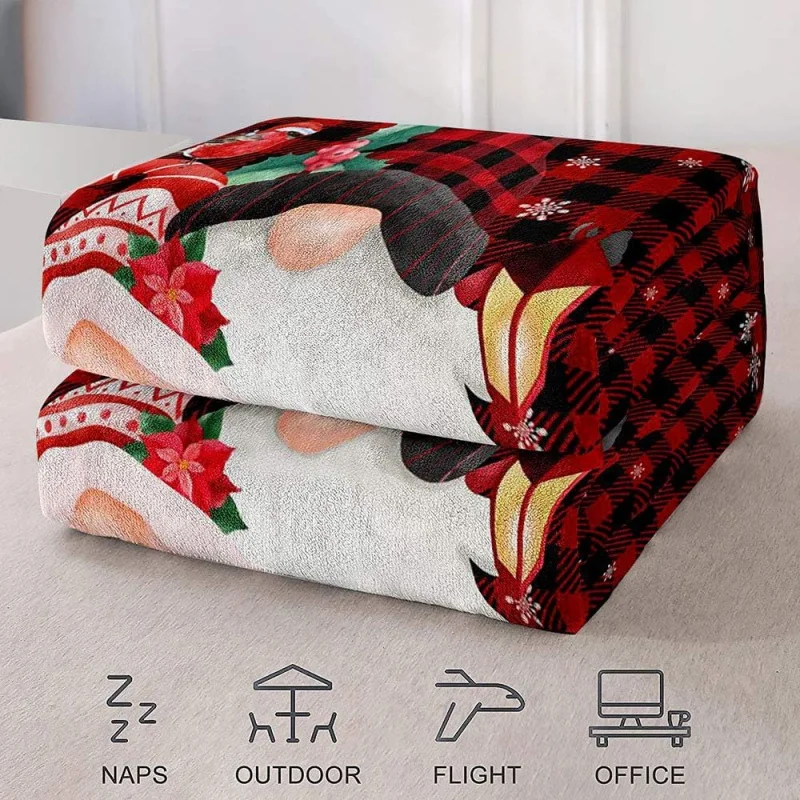 С Рождеством красный буйвол плед зимнее праздничное одеяло гном одеяла уютные