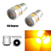 2pcsset amber yellow 18 smd bau15s 7507 led bulb for turn signal lamp car auto universal light accessories