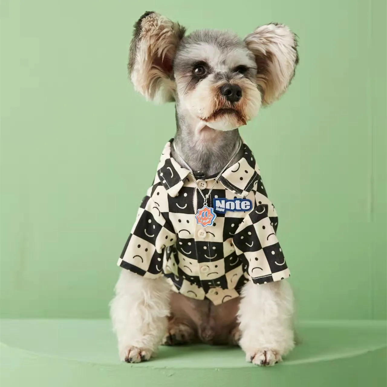 Pet Clothes Small Dog Plaid Shirt Spring Summer Puppy Cartoon Cute Coat Cat Fashion T-shirt Chihuahua Yorkshire Poodle Bulldog