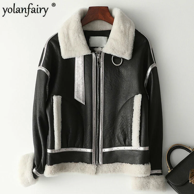 

Fur Coat Natural Female Short Women's Jacket Winter Clothes Women Sheep Shearling Motorcycle Mujeres Abrigos 090302 Pph1457