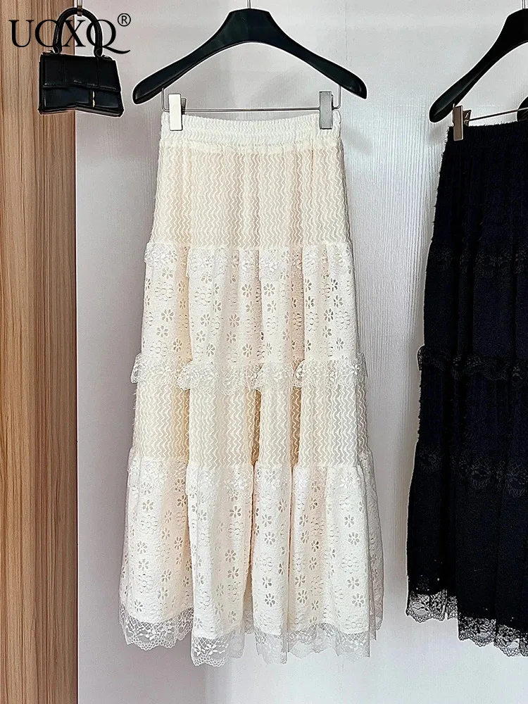 

Юбка женская кружевная до середины икры, с высокой талией, 3A5602