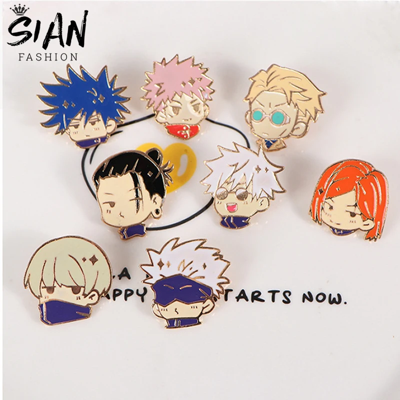 

Enamel Anime Jujutsu Kaisen Brooch Lapel Pins Yuji Itadori Fushiguro Megumi Gojo Satoru Brooches Badges Cosplay Otaku Jewelry