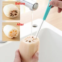 stainless steel straw clean brush reusable lotus root teapot wash brushes soft hair suction glass tube cleaner kitchen gadgets