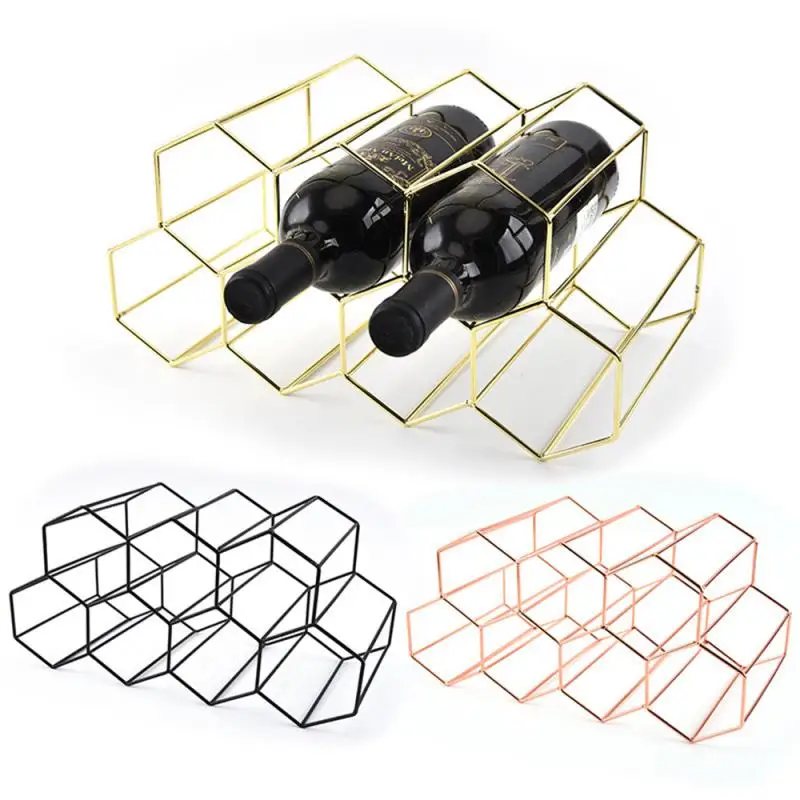 Современная металлическая сотовая стойка для вина хранение бутылок настольная