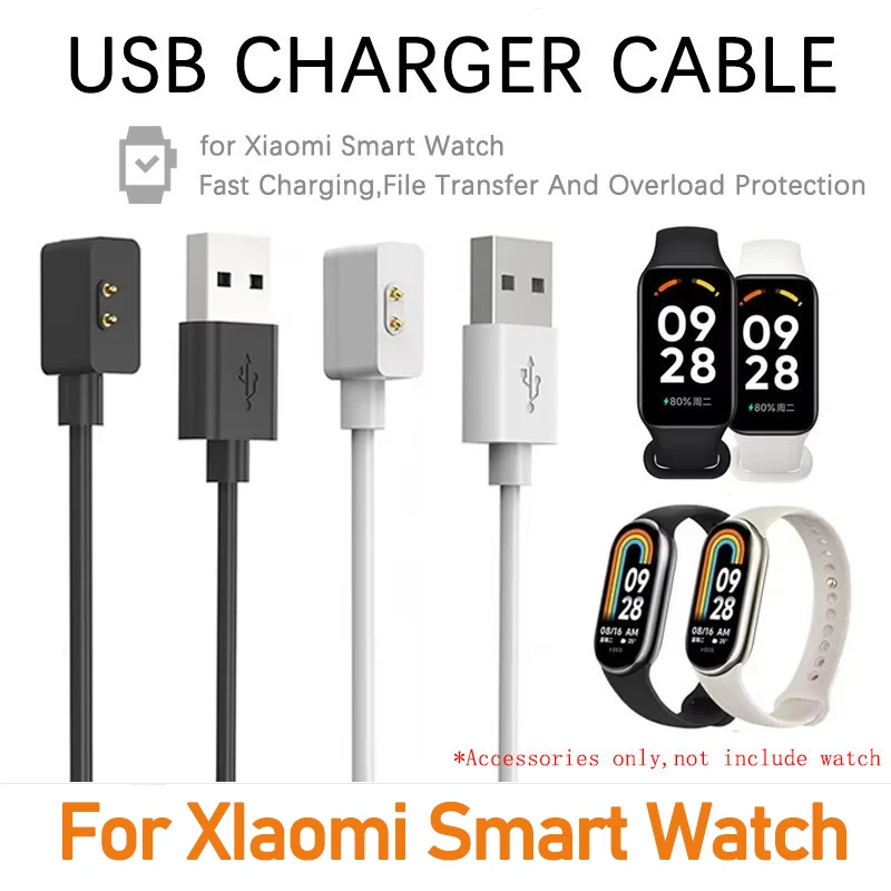 Фото Магнитное быстрое зарядное устройство для смарт-часов XIaomi Redmi Watch 5 4, Watch5 Active/Lite, Mi Band 8 9, универсальный USB-кабель для безопасной зарядки №1