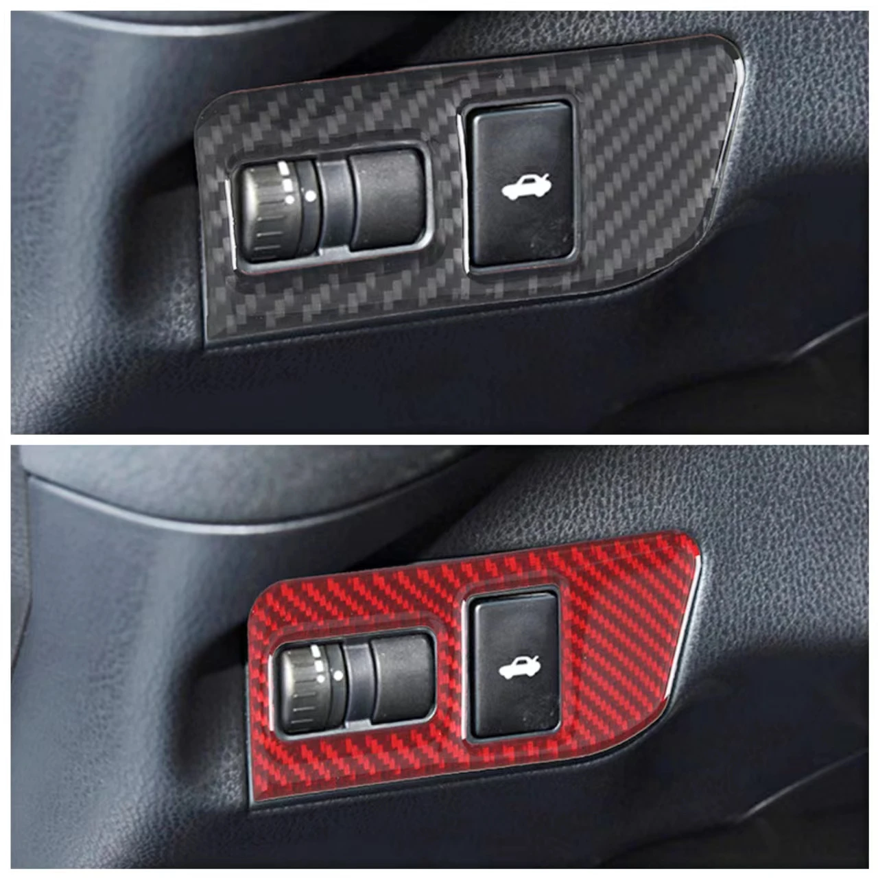 Carbon Fiber Car Trunk Switch Panel Decorative Cover Trim Strips Decal Stickers For Subaru BRZ 86 Car Interior Accessories